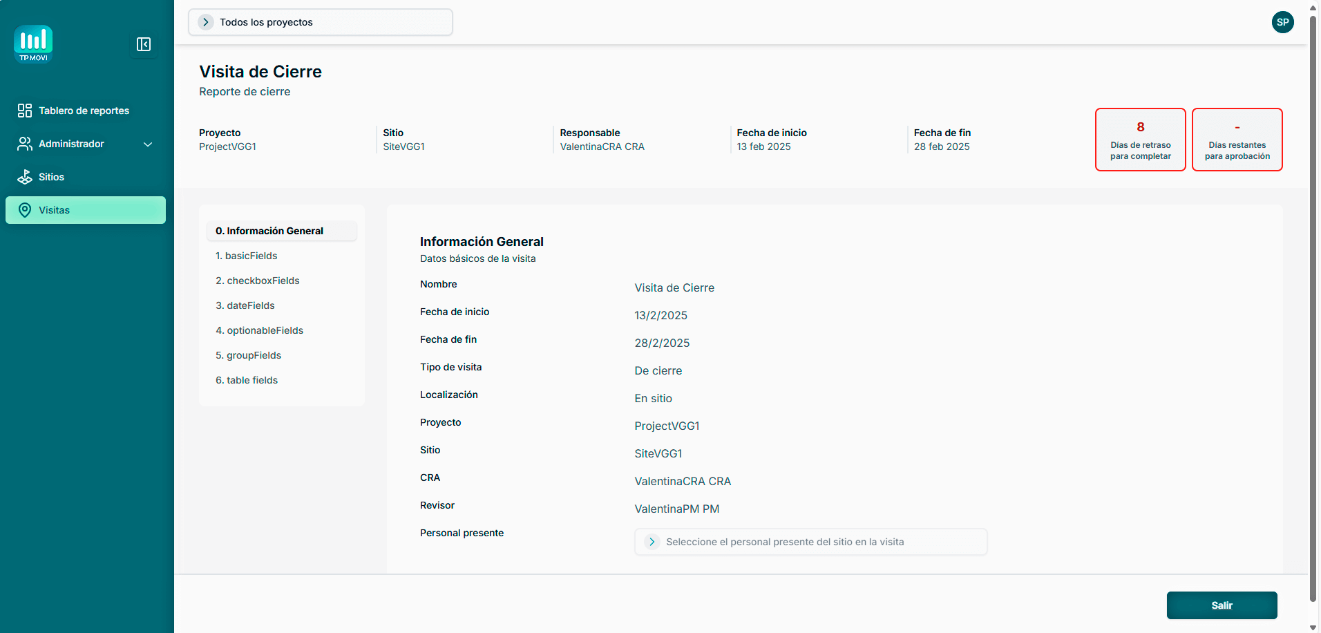 Información General de Visita TrialPal MoVi